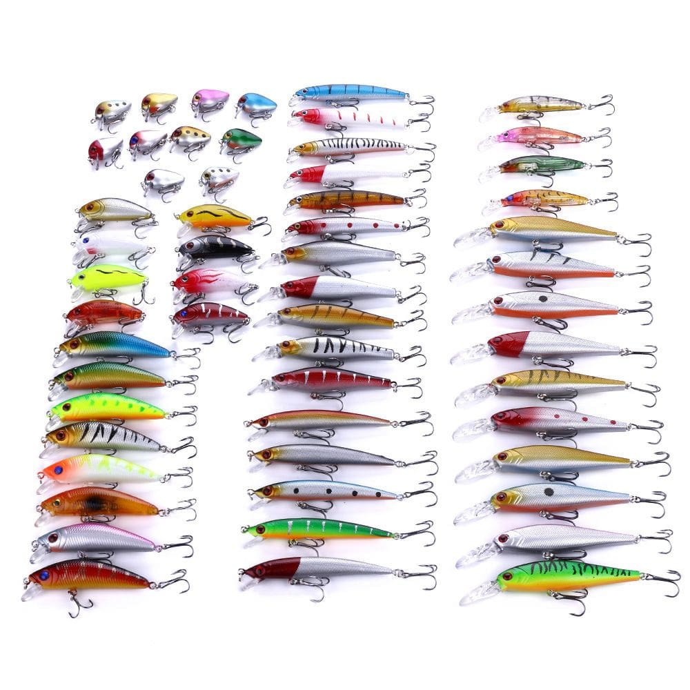 56pcs isca de peixe Luya