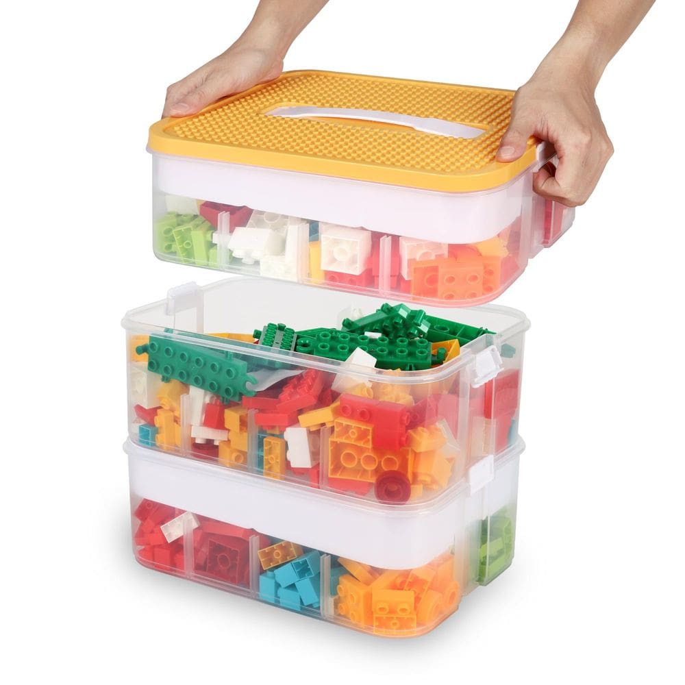 Organizador de brinquedos WillingHeart Kids Lego Stackable de 3 níveis