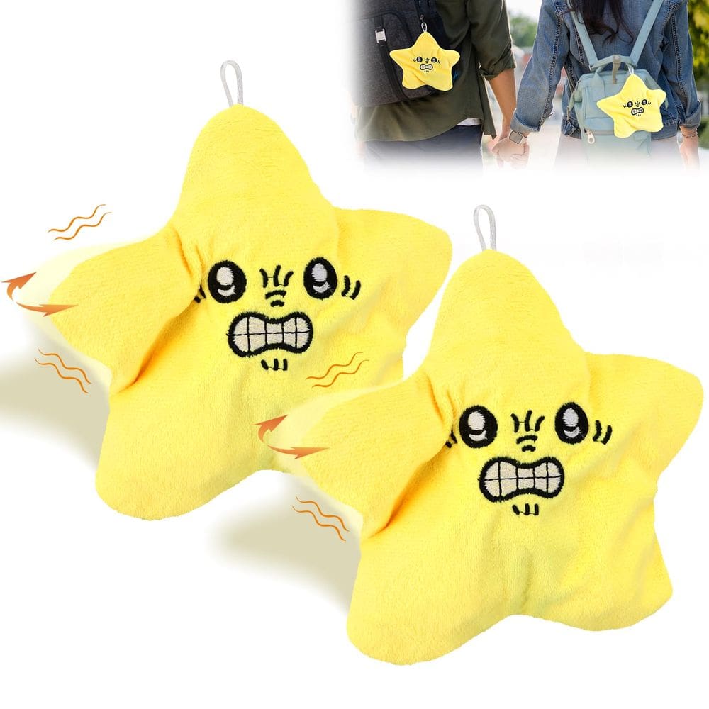 Brinquedo de pelúcia Angry Starfish Moving Yellow 22 cm - 2 peças