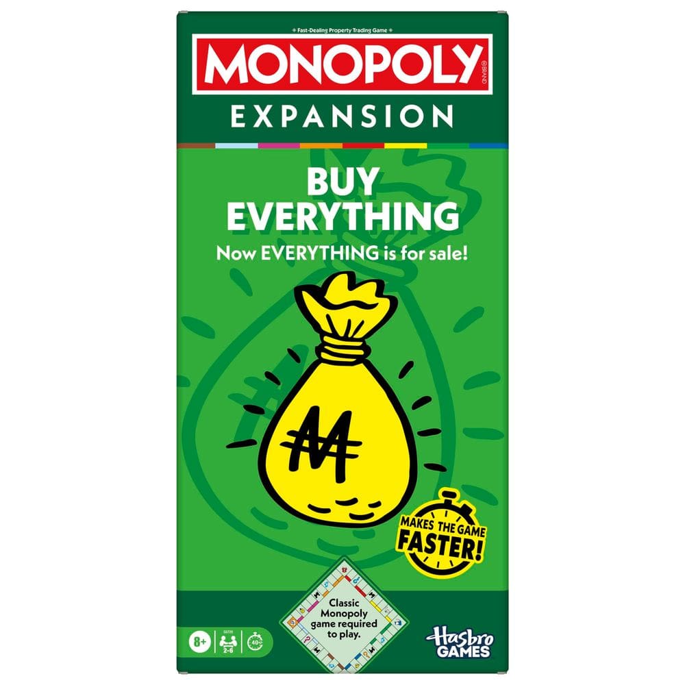 Jogo de tabuleiro Monopoly Buy Everything Expansion para maiores de 8 anos