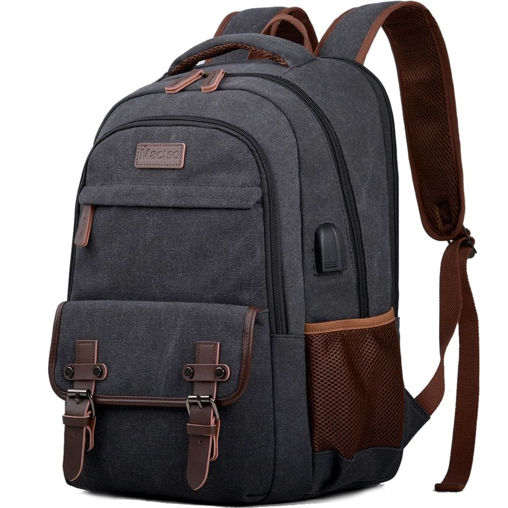 Mochila Mactso Canvas Travel Laptop 17.3&quot; para homens e mulheres