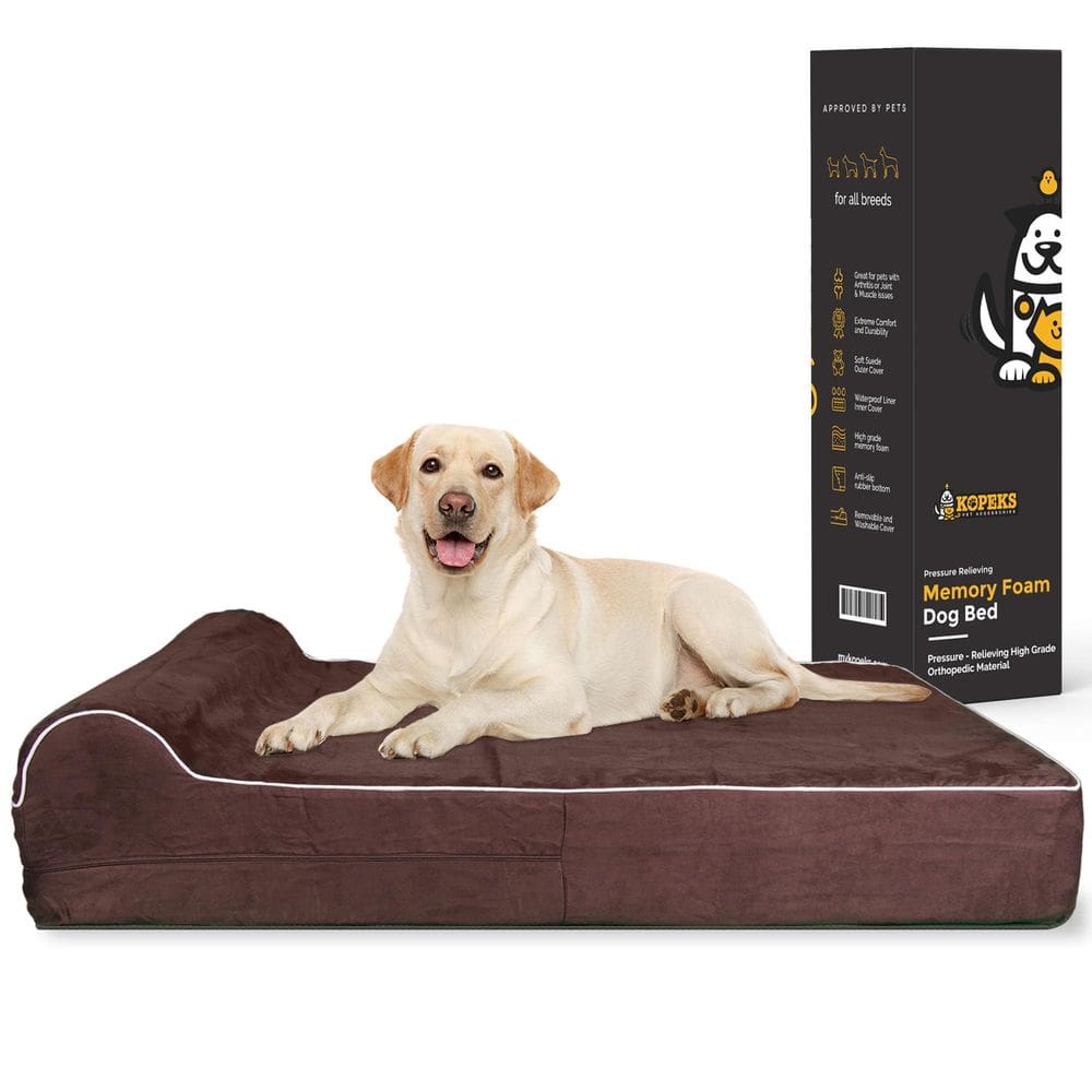 Cama para cães KOPEKS Espuma viscoelástica ortopédica de 18 cm de espessura extra grande