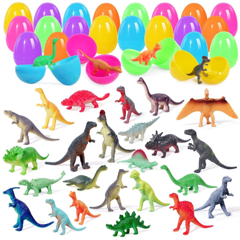 Ovos de Páscoa pré-preenchidos BBPOOL com brinquedos de dinossauro para crianças x24