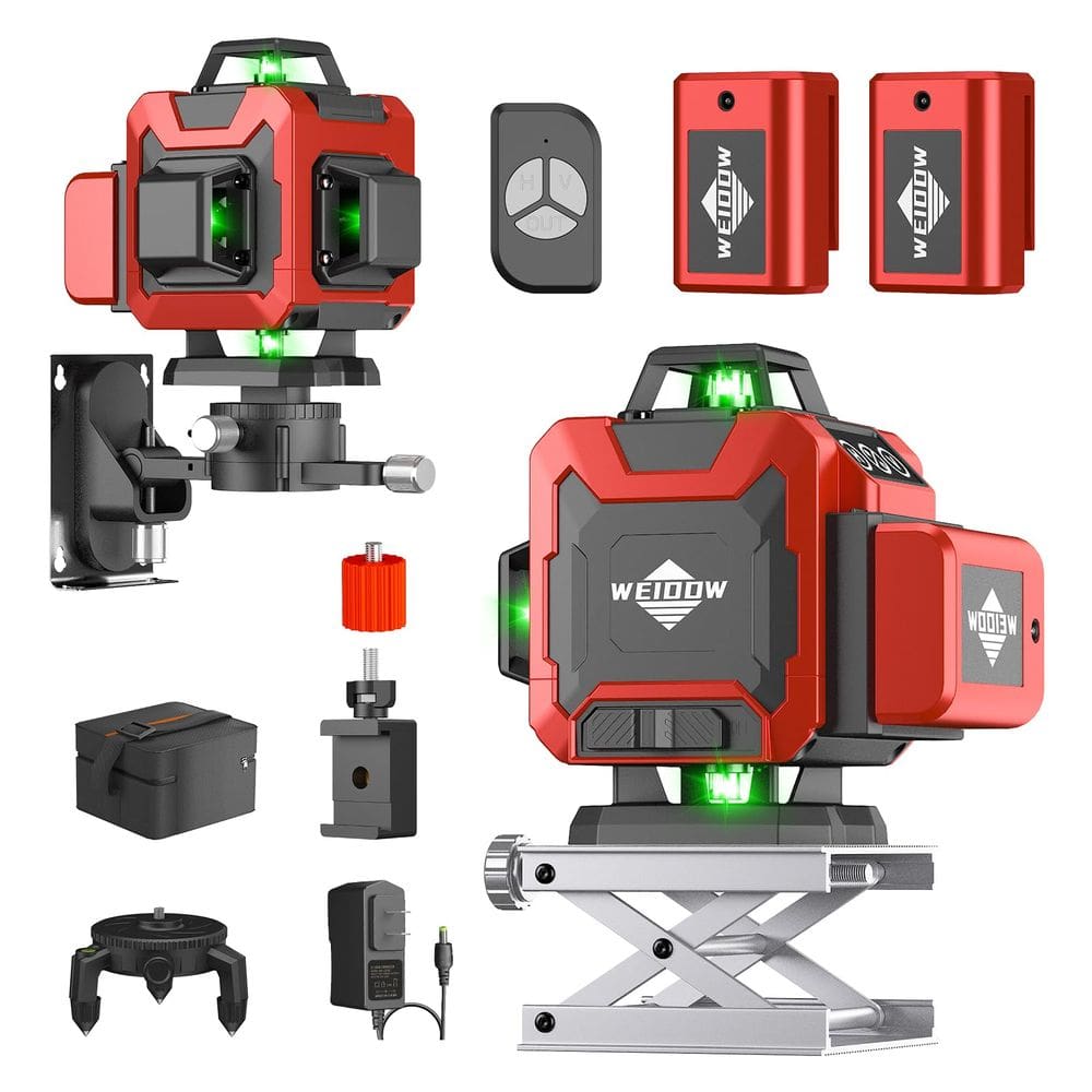Nível de laser WEIDDW 4D 16 linhas 4x360, autonivelante, verde