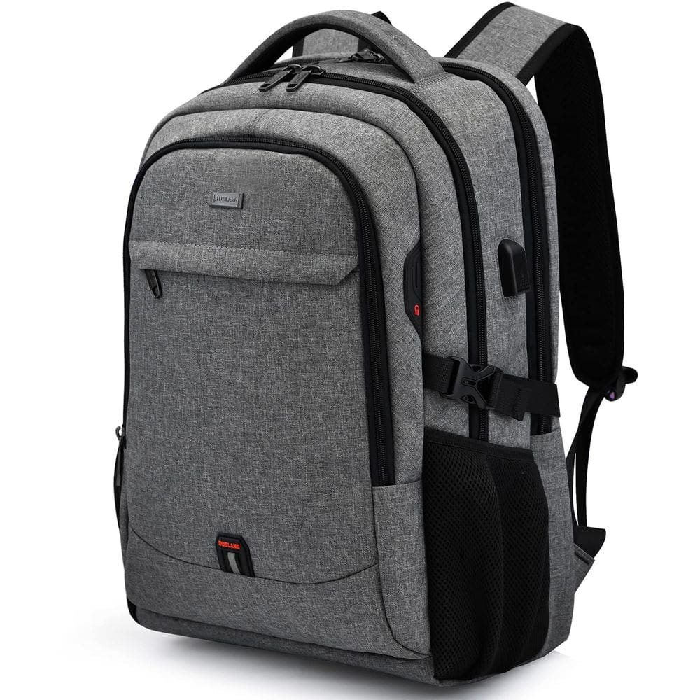 Mochila DUSLANG Travel Laptop 17&quot; resistente à água cinza claro