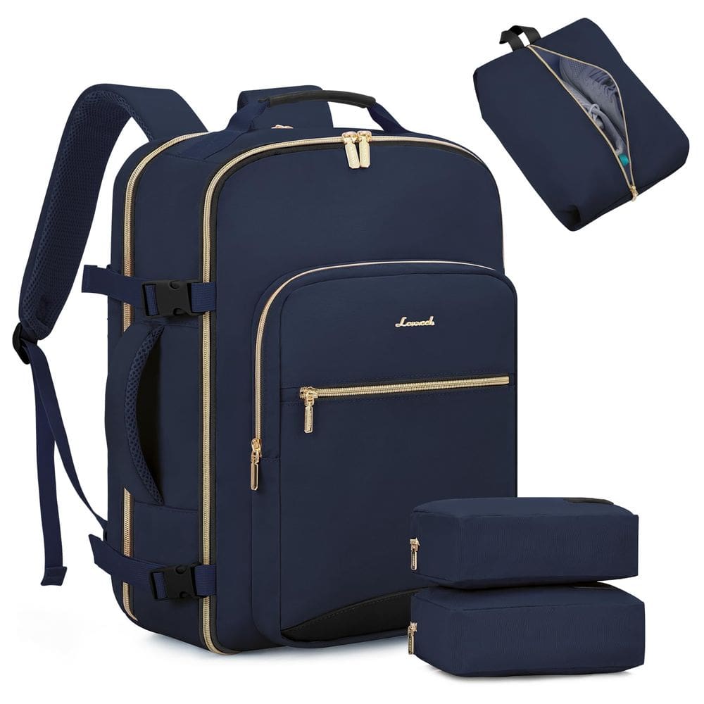 Mochila de viagem LOVEVOOK 40L para mulheres e homens, laptop de 17&quot;, azul