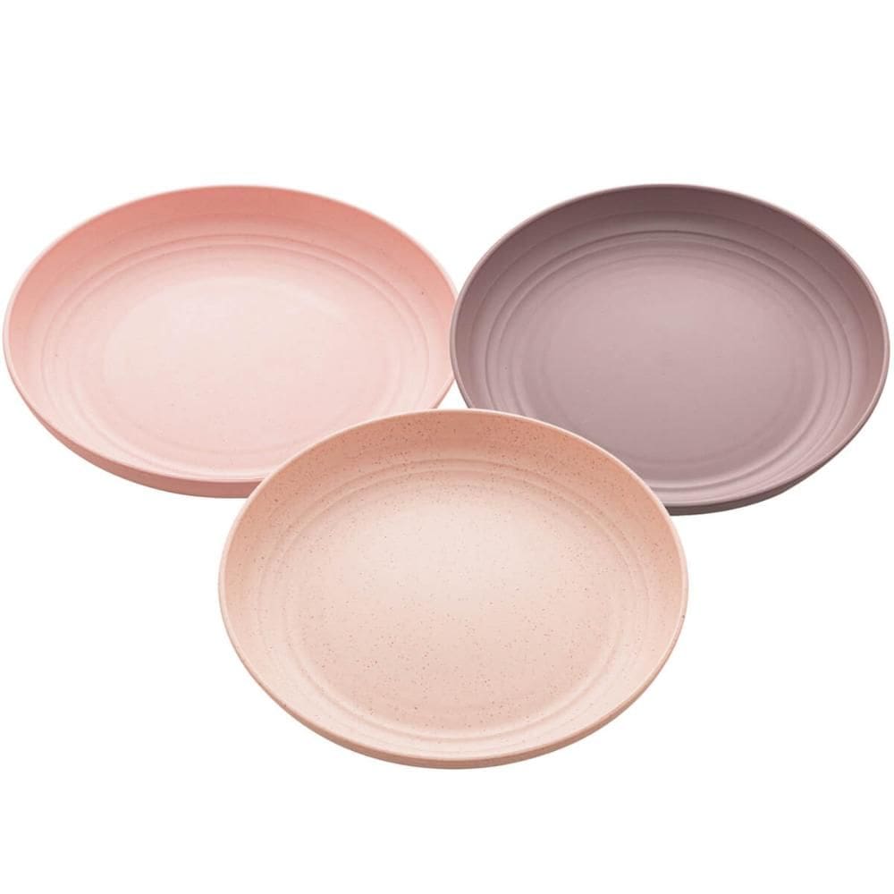 Bandeja para Servir Bebidas Porções Bambu e Polipropileno Fundo Colorido 27cm Redonda Lyor