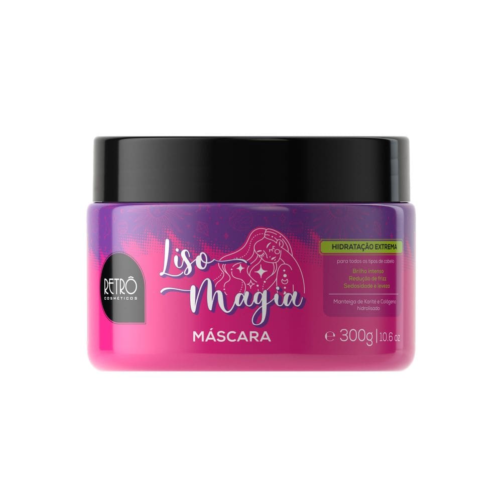 Máscara Retrô Cosméticos Hidratação Intensa e Controle de Frizz Liso Magia - 300G