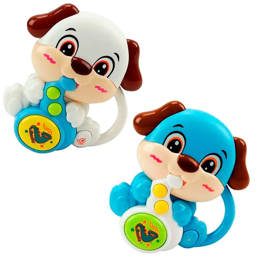 Chocalho Sonoro Animalzinho Cachorro Cor diversa Super Baby R3317 - BBR Toys