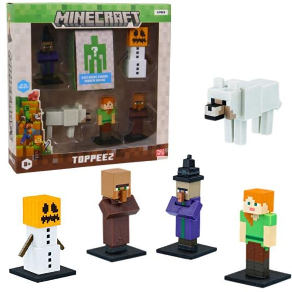 Boneco - Minecraft Bruxa,lobo,alex,villager,neve COPAG DA AMAZONIA