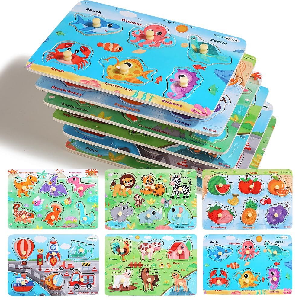Brinquedo de quebra-cabeça infantil de madeira Montessori Learning 1-3 anos