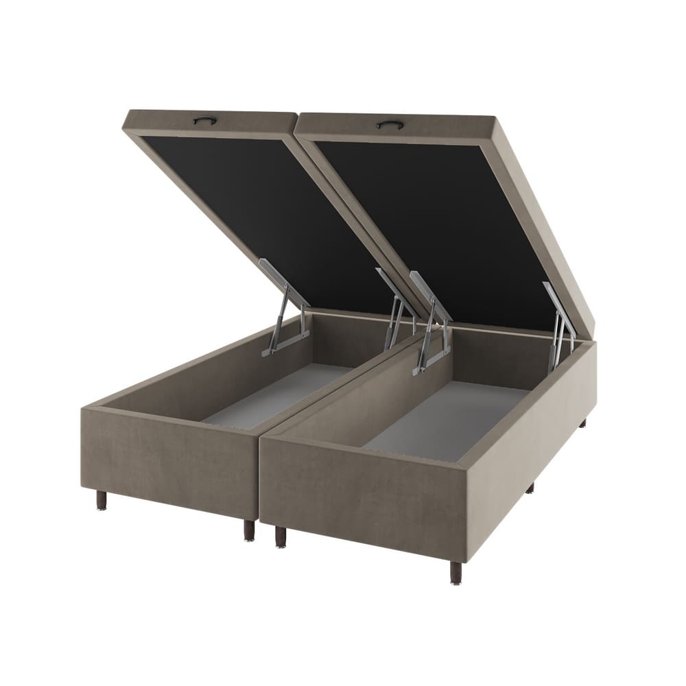 Base Box Bau King Size Cairo (43x193x203cm) Perola - Casa Giulia