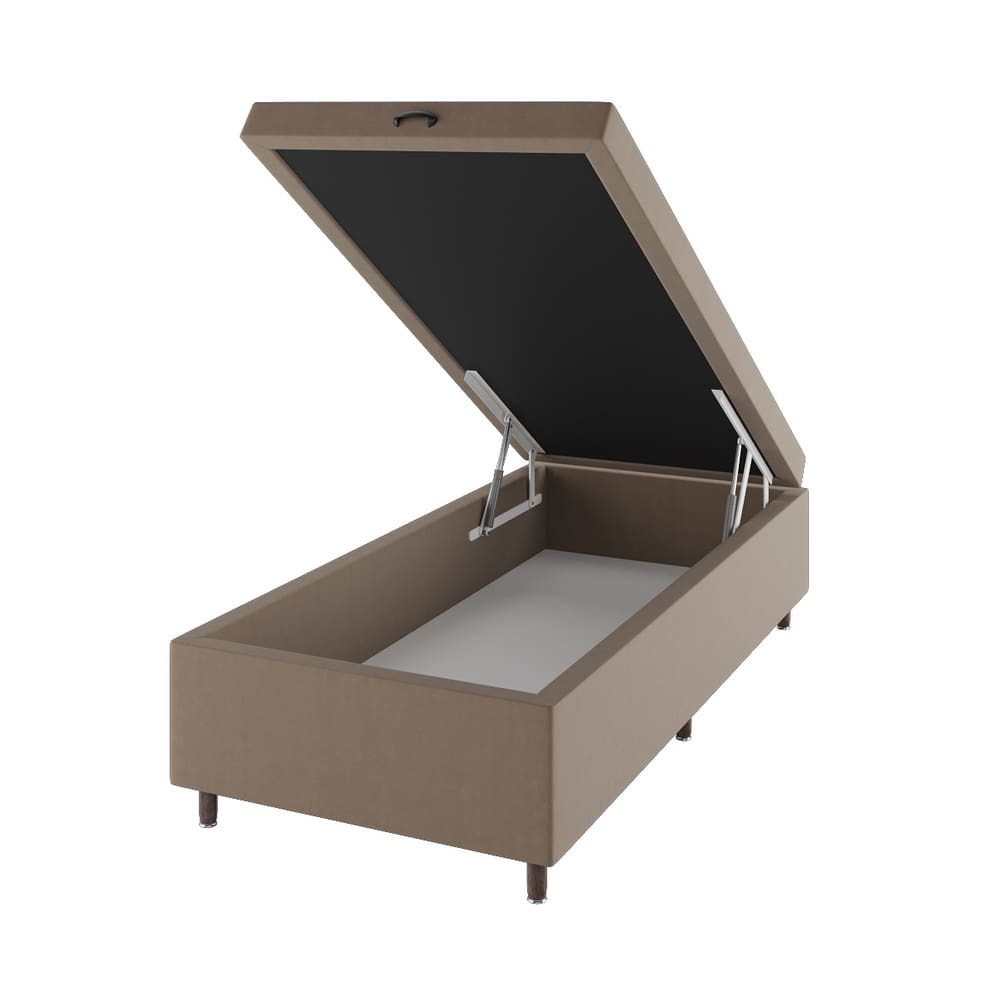 Base Box Bau Solteiro Cairo (43x88x188cm) Tabaco - Casa Giulia