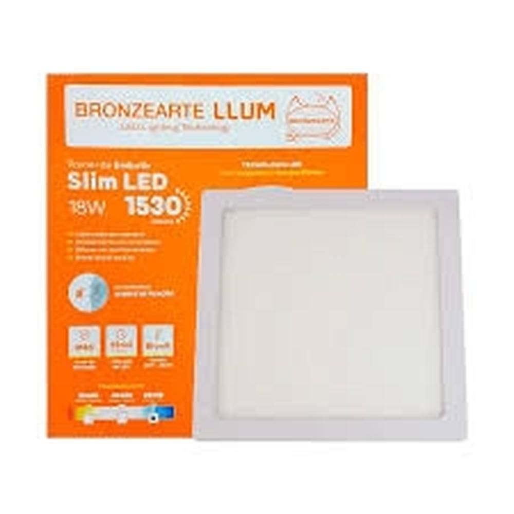 Painel Led Bronzeart Emb. Quad. 18w 6500k