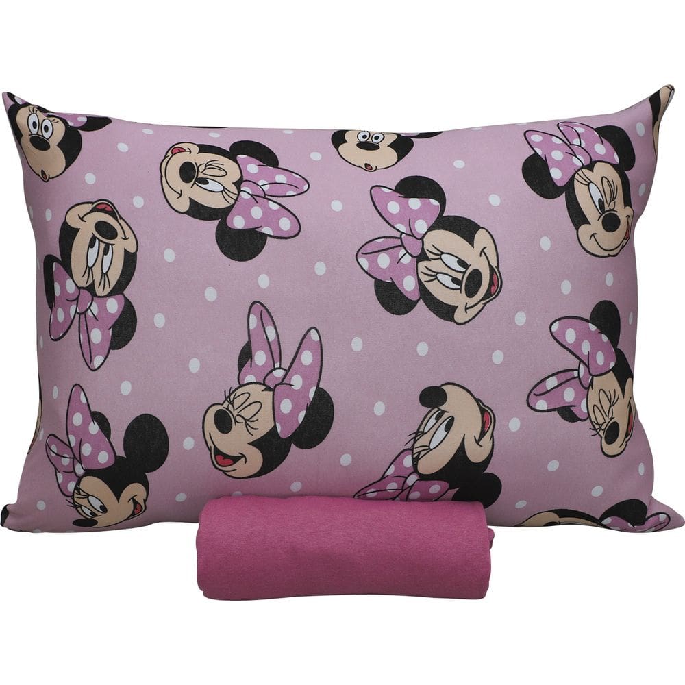 Roupa de Cama 100% Algodão Minnie Rosa 2 Peças Disney Menina