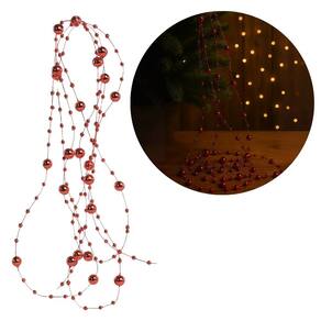 Corrente Contas Natal 8mm e 4mm Vermelho 1,8 metros - Magizi