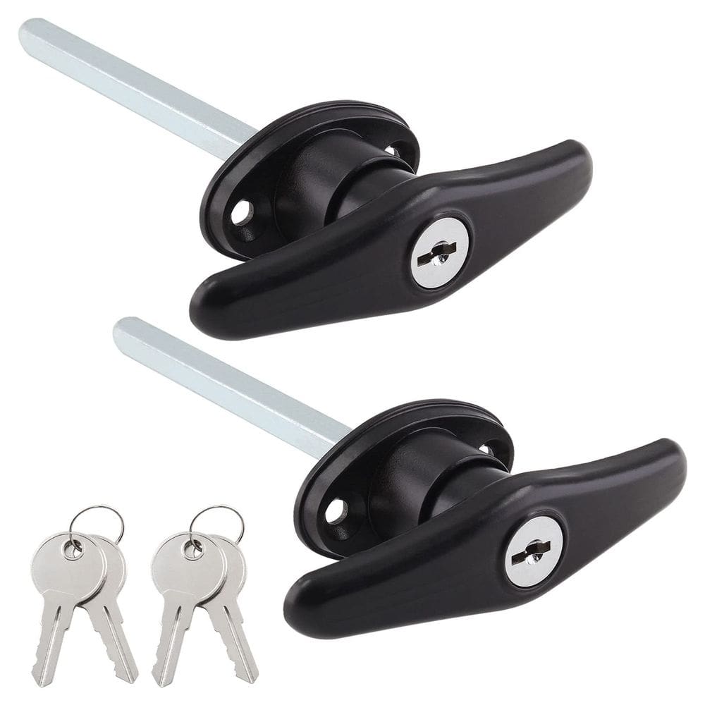 Truck Cap Locking T-Handles, pacote com 2 unidades, Camper Topper Lock, preto