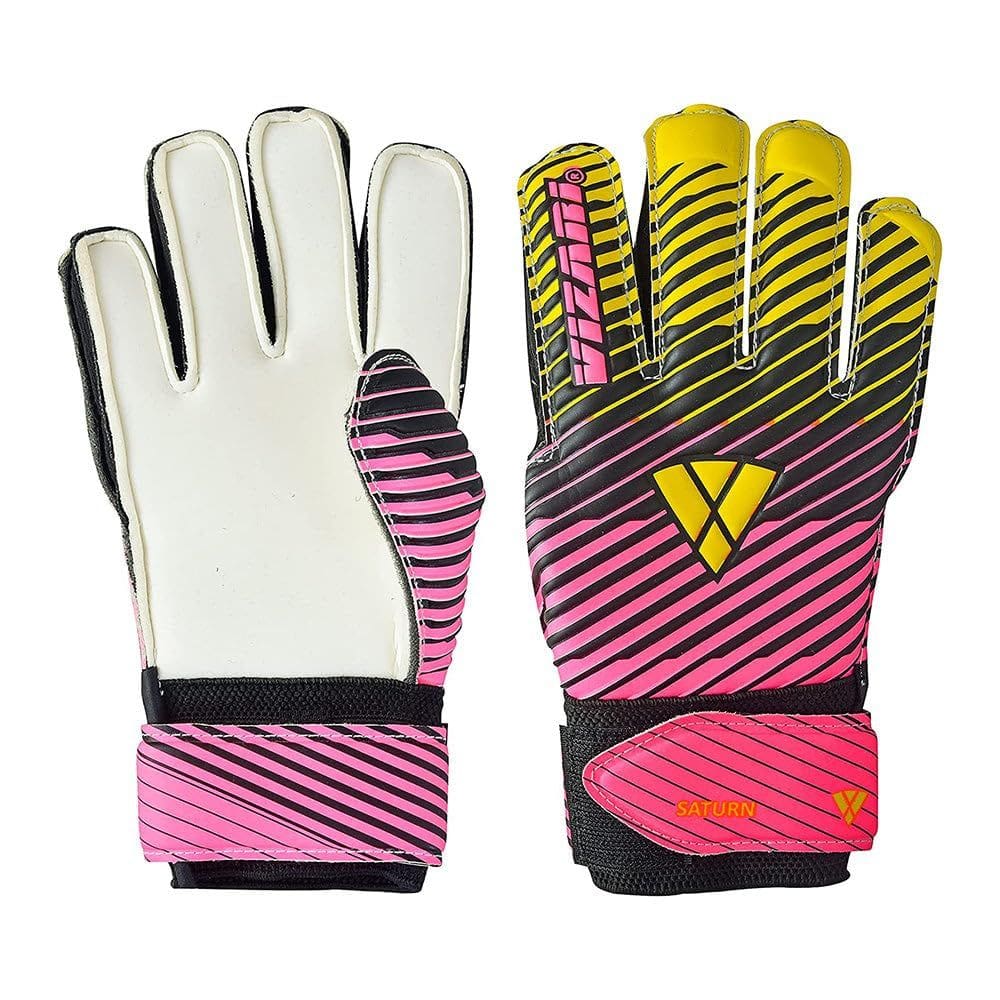 Luvas de goleiro Vizari Saturn F.P. Rosa/Amarela Tamanho 5