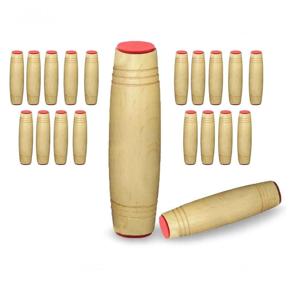 Fidget Mokuru Stick Bastao Roller Anti tensão Madeira 20 Und
