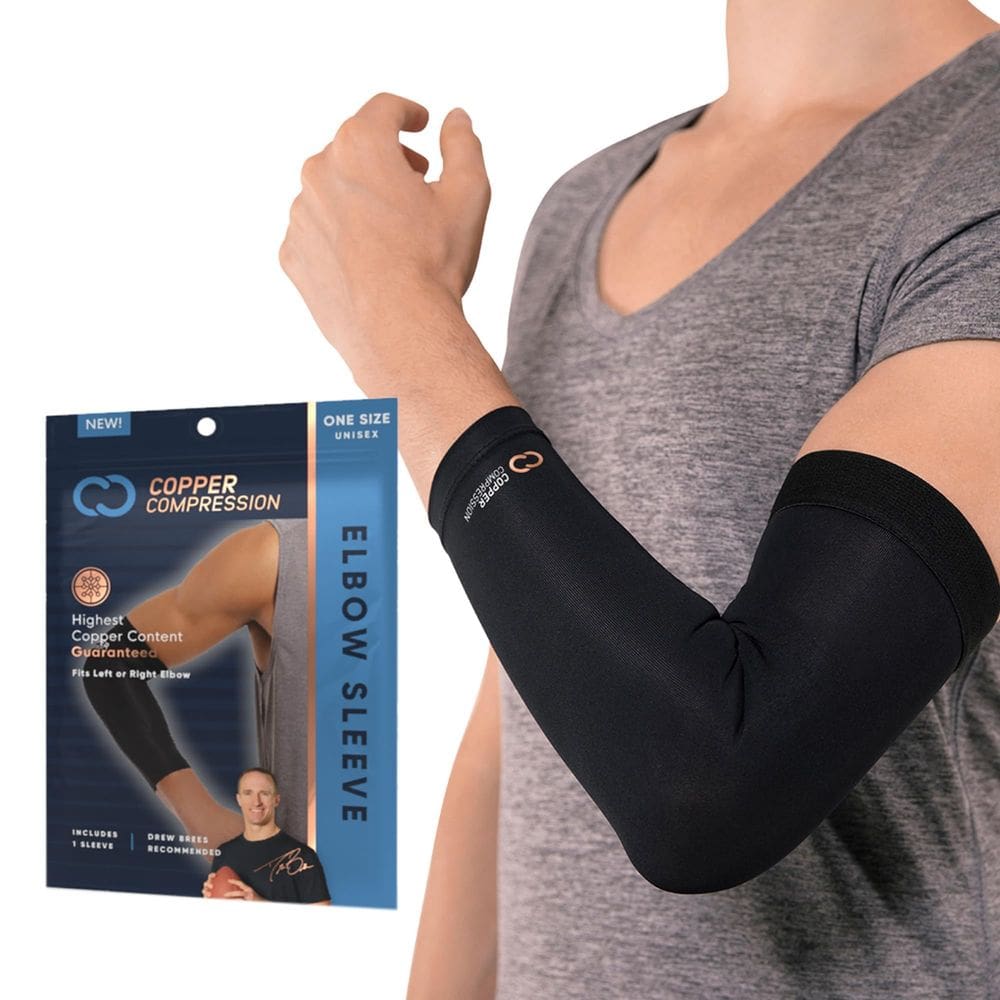Capa de cotovelo Copper Compression Recovery autêntico Black M