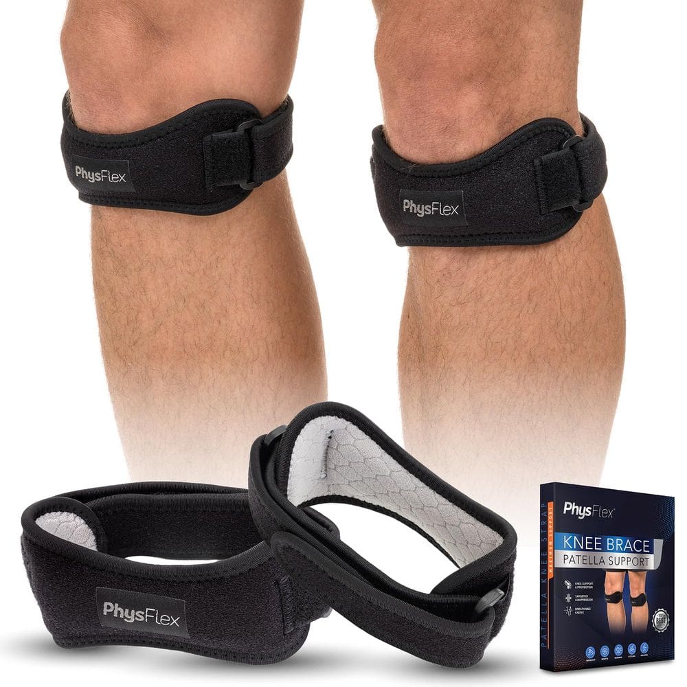 Joelheira PhysFlex Patella Knee Support, pacote com 2