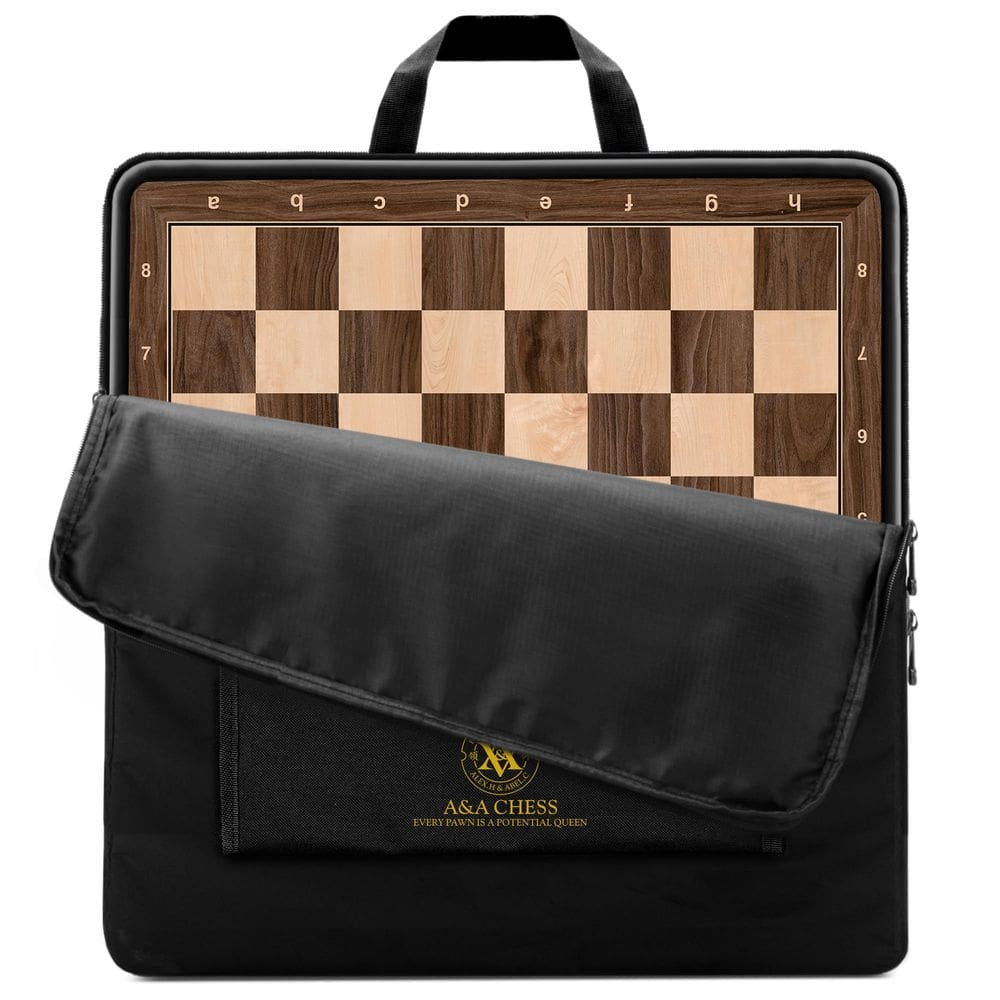 Tabuleiro de xadrez A&A 18.875 Professional Wooden Walnut & Maple