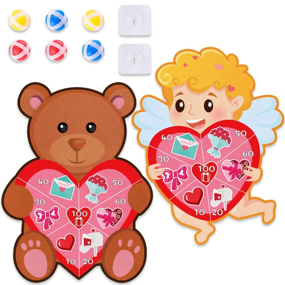 Jogo de tabuleiro de dardos chiazllta Valentine`s Day Cupid and Bear