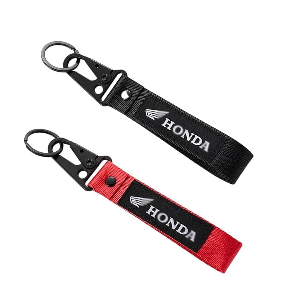 Chaveiro de tecido AUSZUOI preto e vermelho para motocicleta, 2 peças
