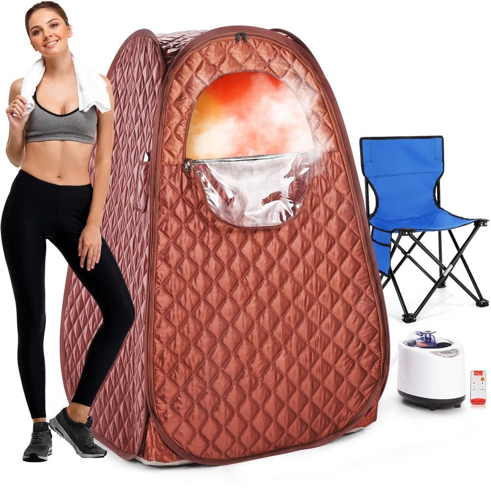 Sauna portátil Steupoek de corpo inteiro com gerador de vapor de 2,6 L 1000 W