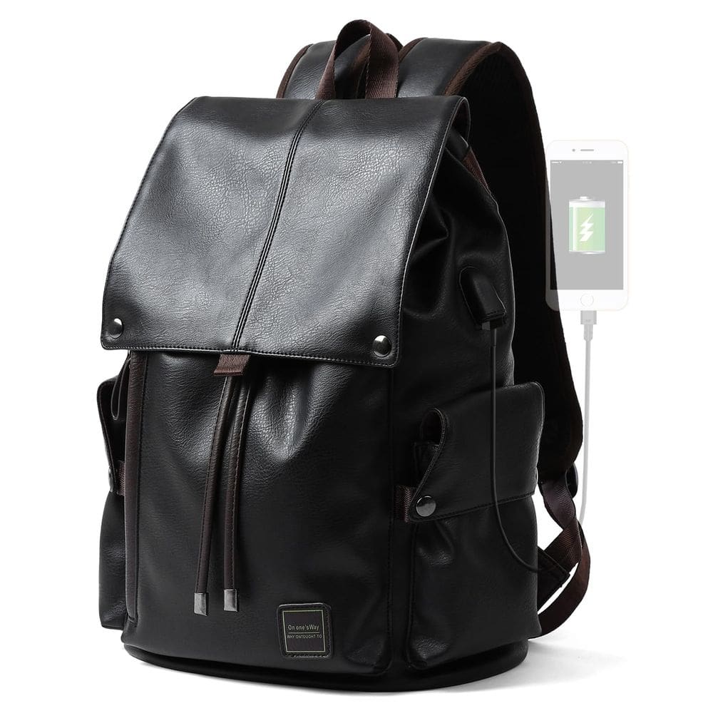 Mochila MATE ELAN, laptop, viagem, couro PU vintage de 15,6"