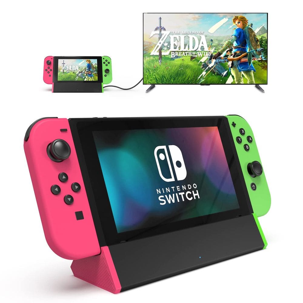 Dock Station de TV SiwiQu para Nintendo Switch/Switch OLED rosa/verde