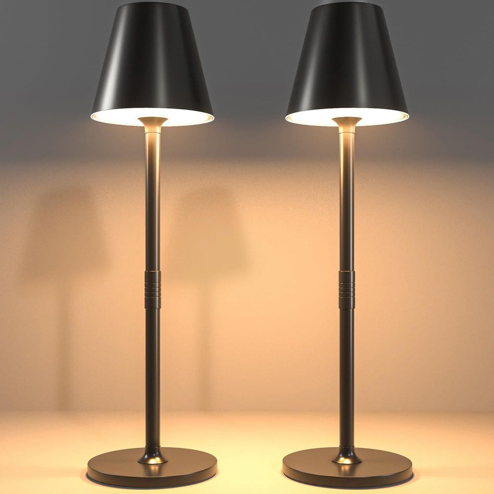 Candeeiro de mesa LED sem fio Timjorman com bateria de 4000mAh, pacote com 2 unidades