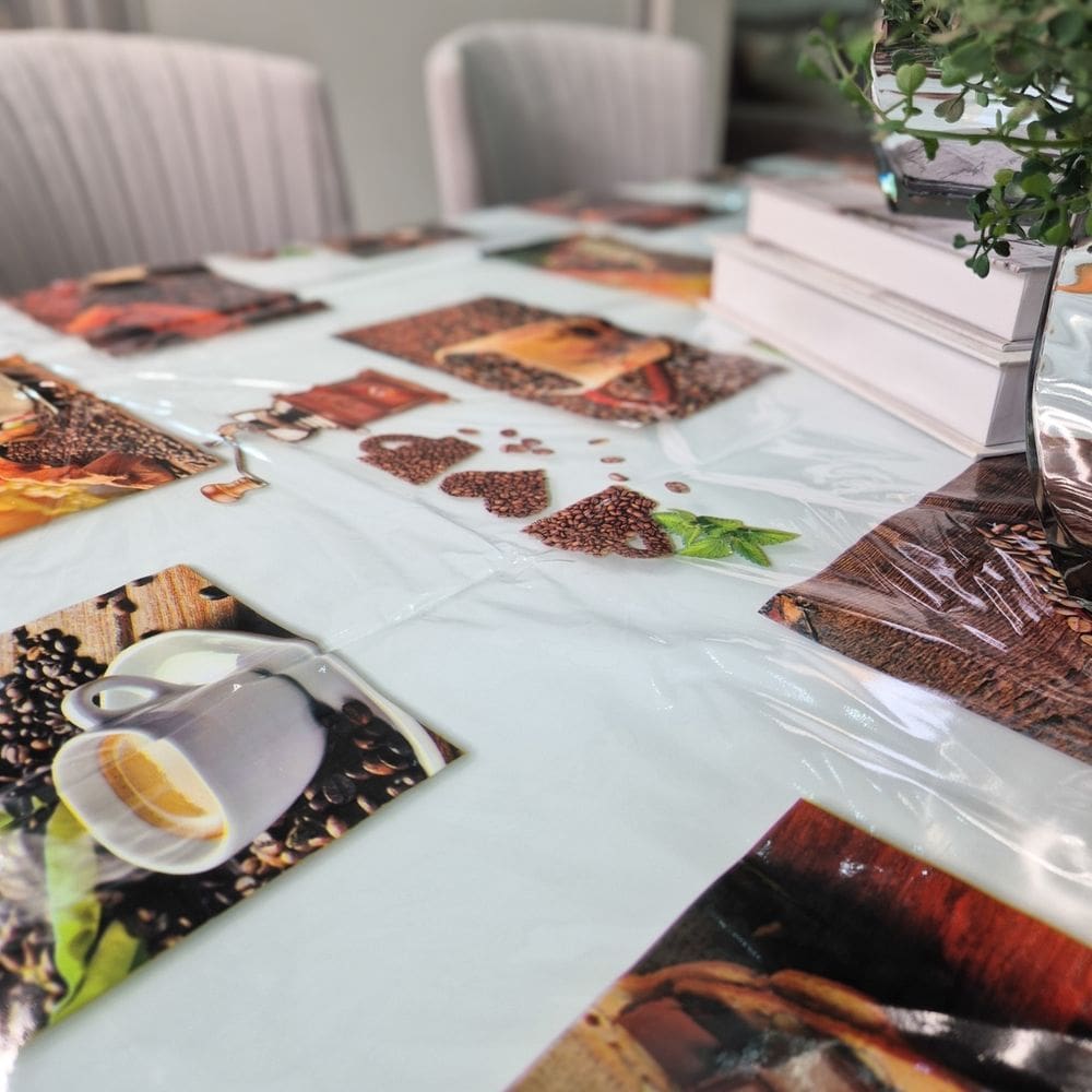 Toalha de Mesa Estampada 4,0x1,4m Protetora Transparente 02