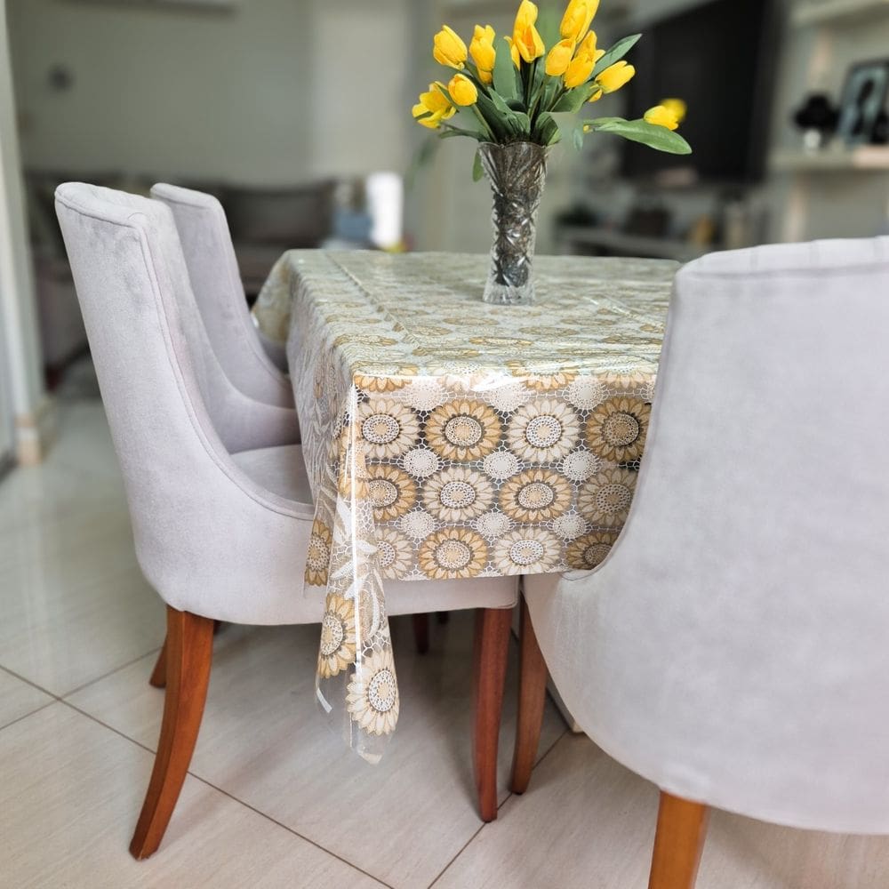 Toalha de Mesa Estampada 4,0x1,4m Protetora Transparente 11