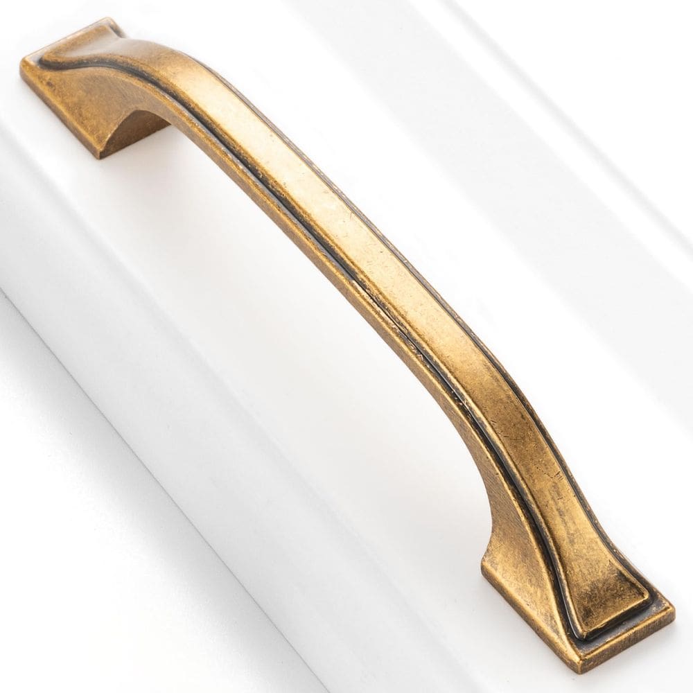 Alças de gabinete BEROSSA Antique Brass Footed Arch Pulls x10