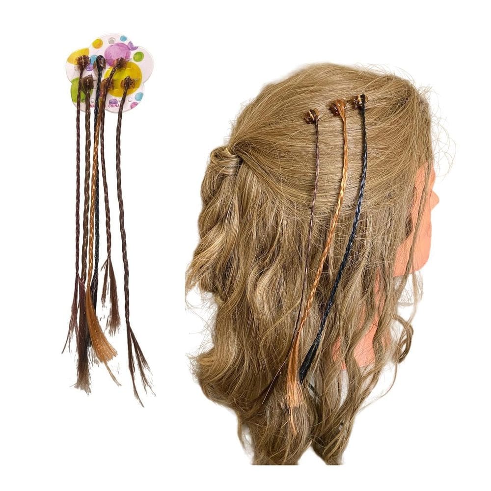 Kit 36 Mechas Aplique De Cabelo Com Piranha Infantil