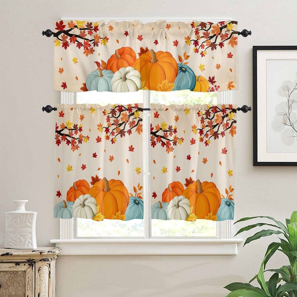 Conjunto de cortinas, saia e camadas, tema ALAGEO Fall Harvest
