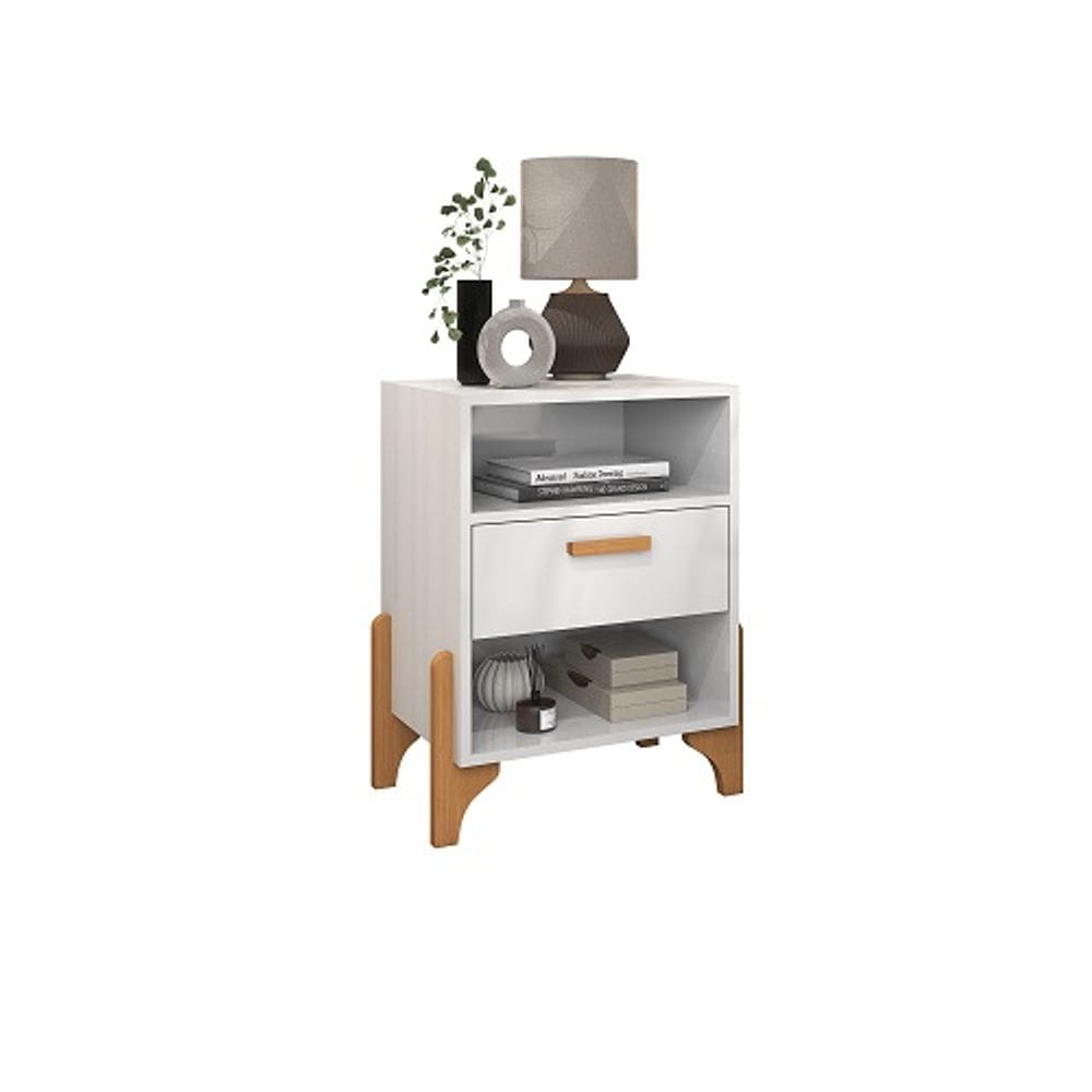 Mesa De Cabeceira Onix Branco – Vitamov
