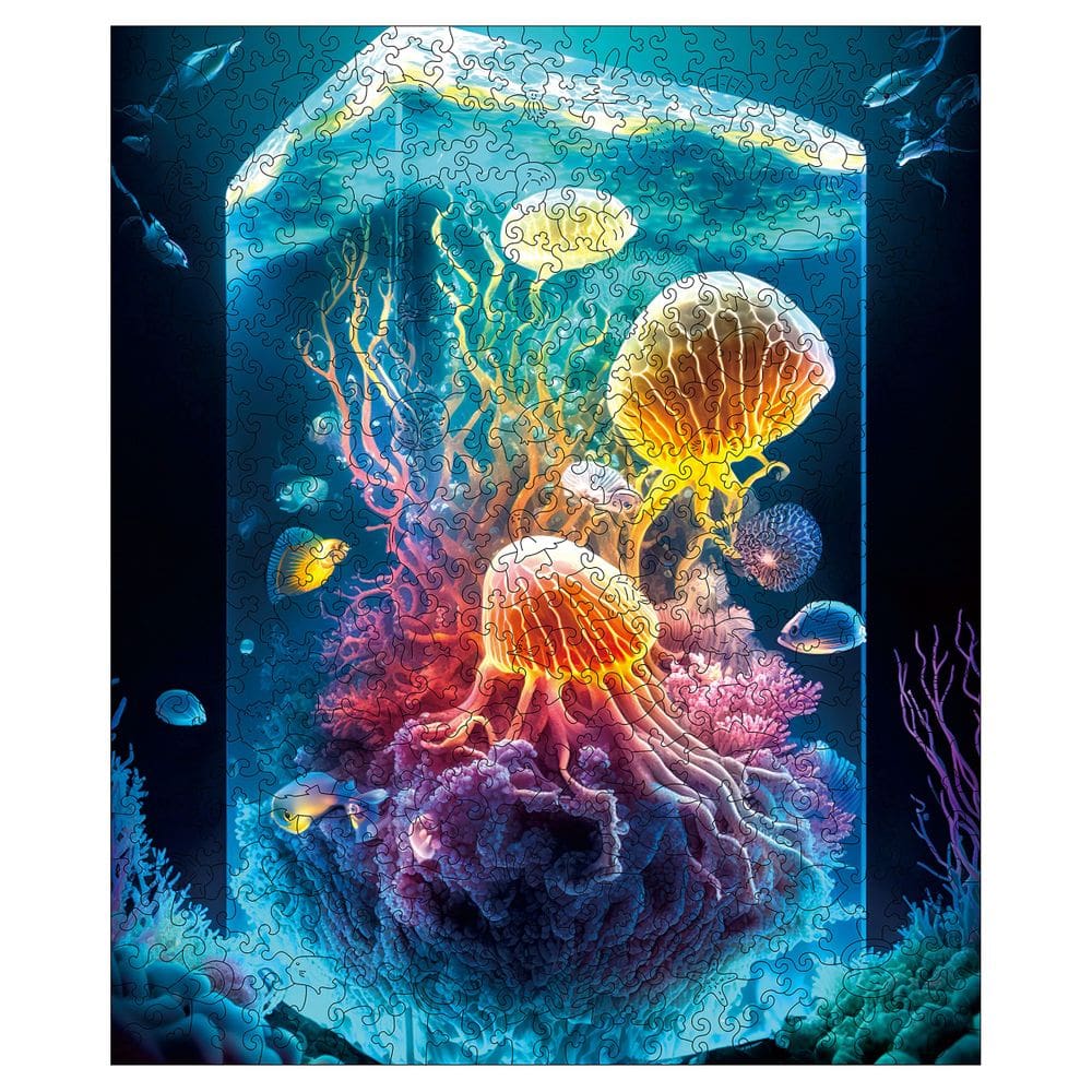 Quebra-cabeça de madeira Mys Aurora Coral Jellyfish 200 peças