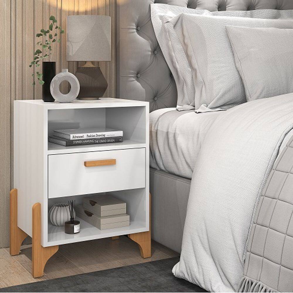 Mesa De Cabeceira Onix Branco – Vitamov