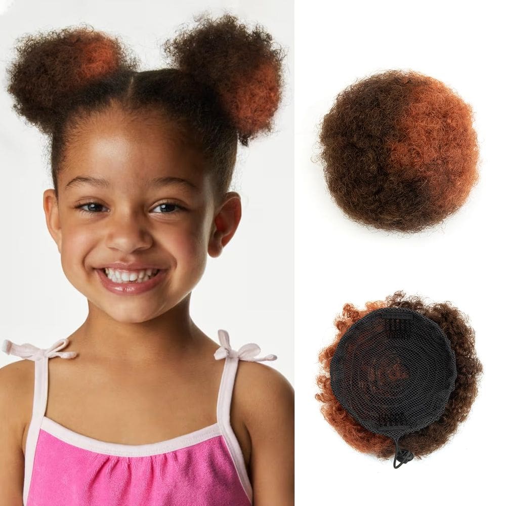 Afro Puff Ponytail Boymia para mulheres negras 10 cm 30 g, 100% cabelo humano