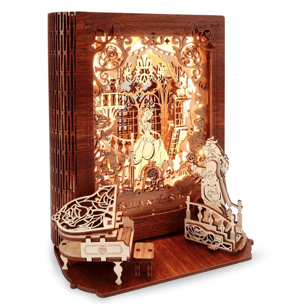 Puzzle 3D Nightlight FUNPOLA Livro de histórias A Bela e a Fera