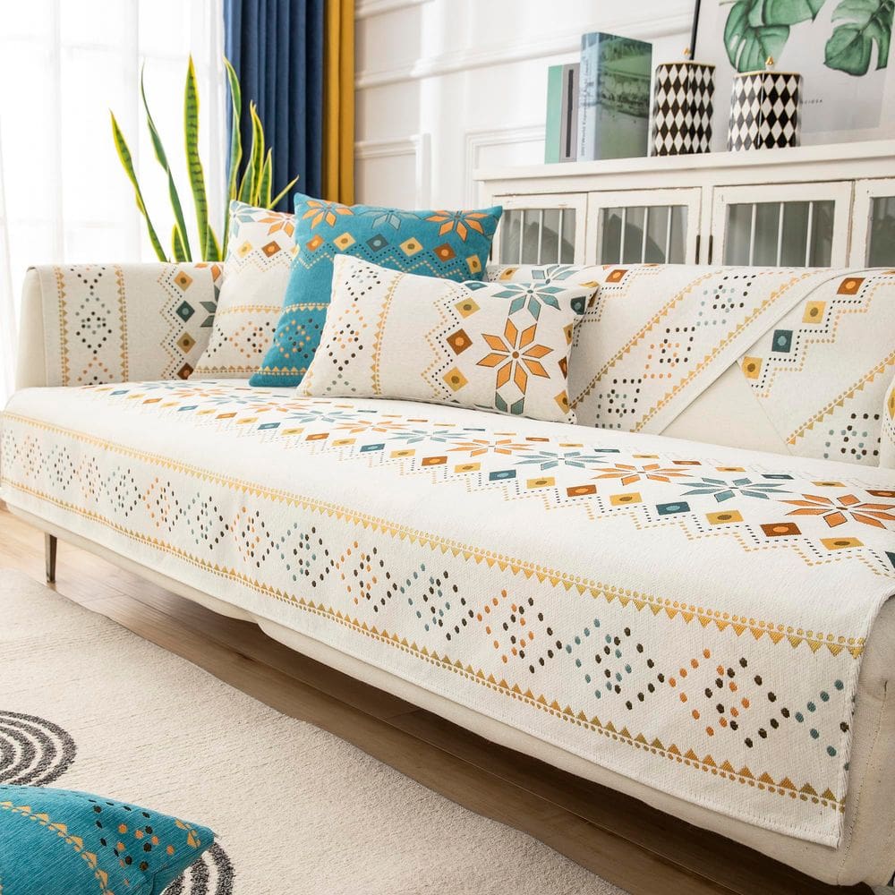 Capa de sofá Rosygulls Boho Chenille para sofá secional