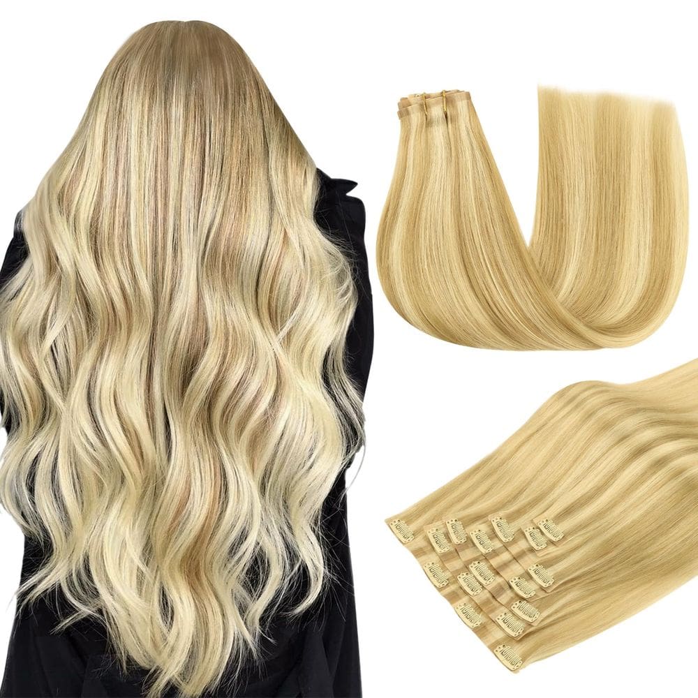 Extensões de cabelo Clip in DOORES Real Human Hair 16 polegadas 130g