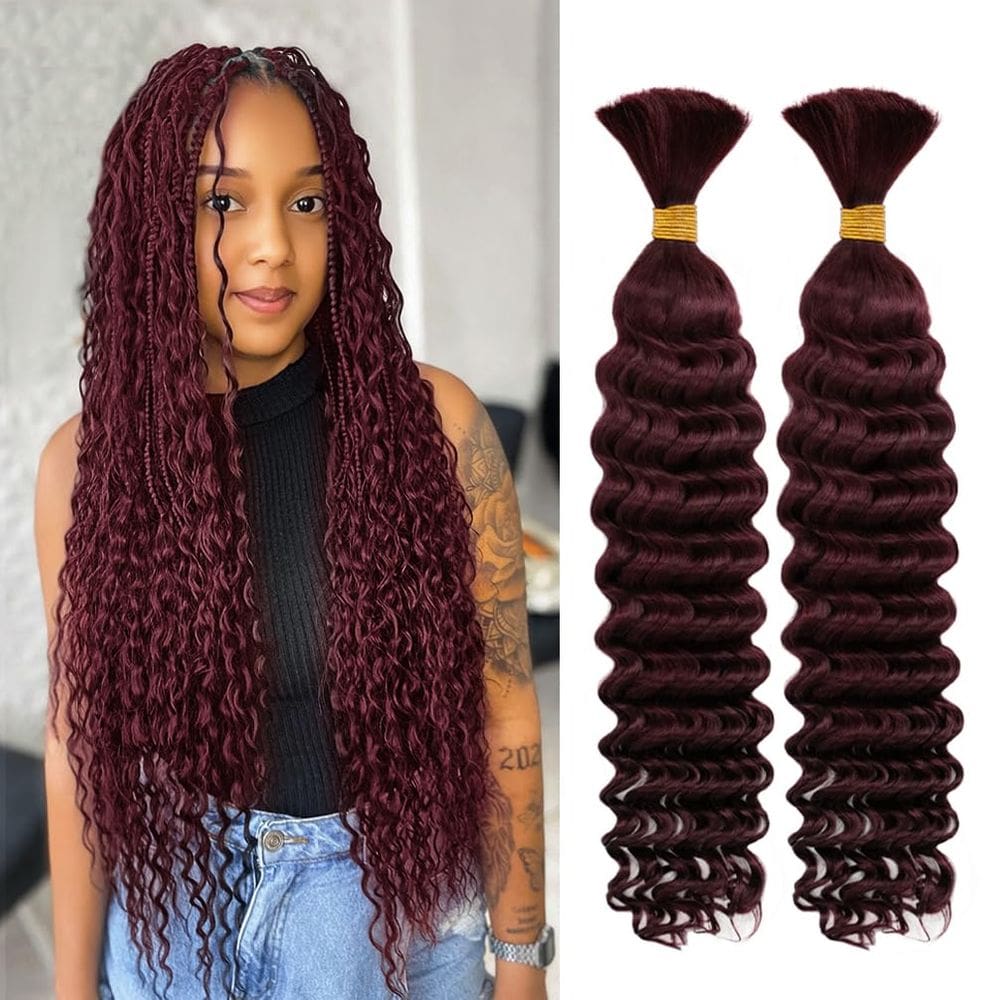 Braiding Hair 2 Bundle 50cm 100g Deep Wave 10A Brazilian