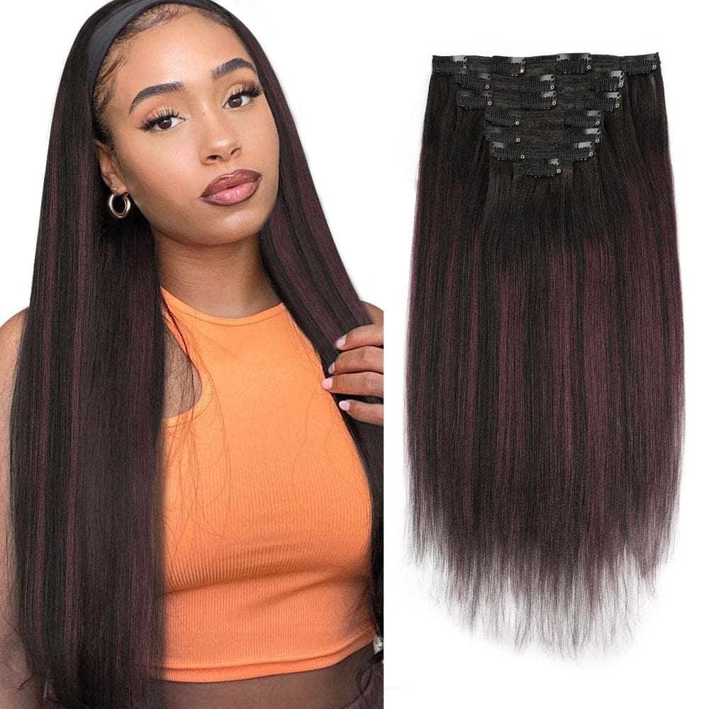 Extensões de cabelo Clip in ABH AMAZINGBEAUTY HAIR Yaki Straight