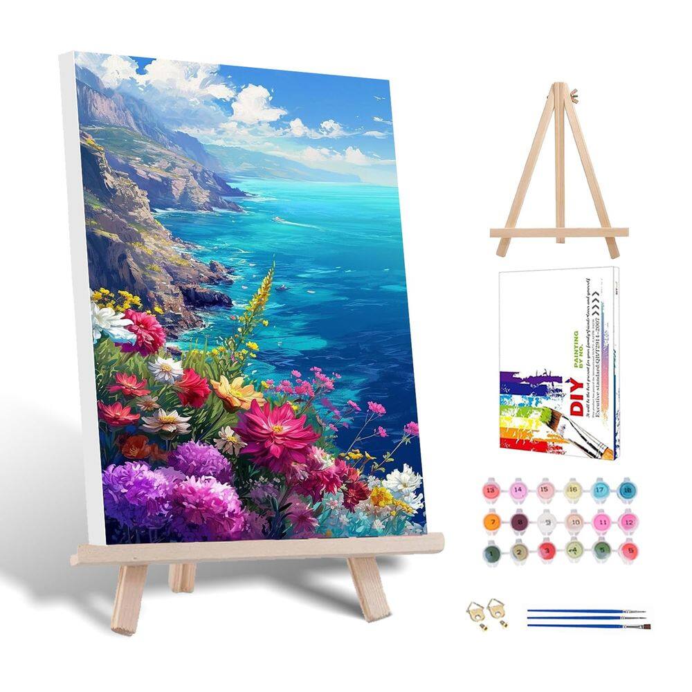 Kit Paint by Numbers HITIRECOVI Ocean com moldura e cavalete 30x40cm
