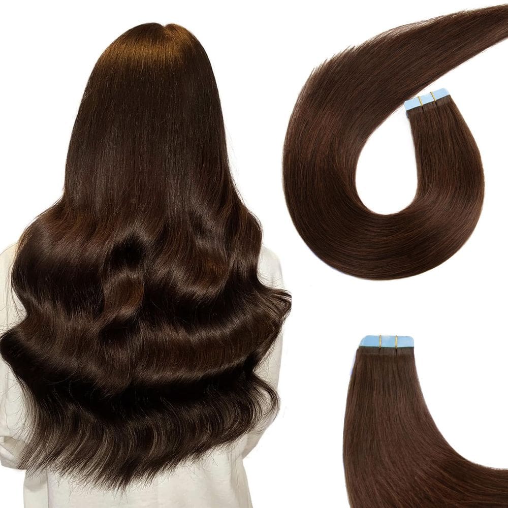 Fita adesiva em extensões de cabelo AGMITY 100% Remy Human Hair 45cm