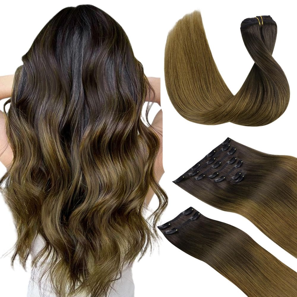 Extensões de cabelo Clip in DOORES Chocolate Dip 40cm 150g