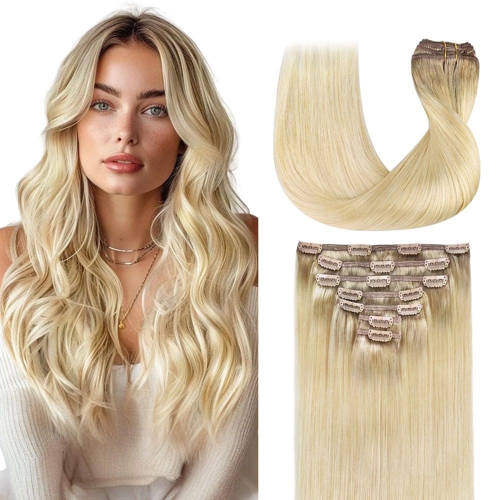 Extensões de cabelo Clip in GOO GOO Real Human Hair 14 polegadas 120g